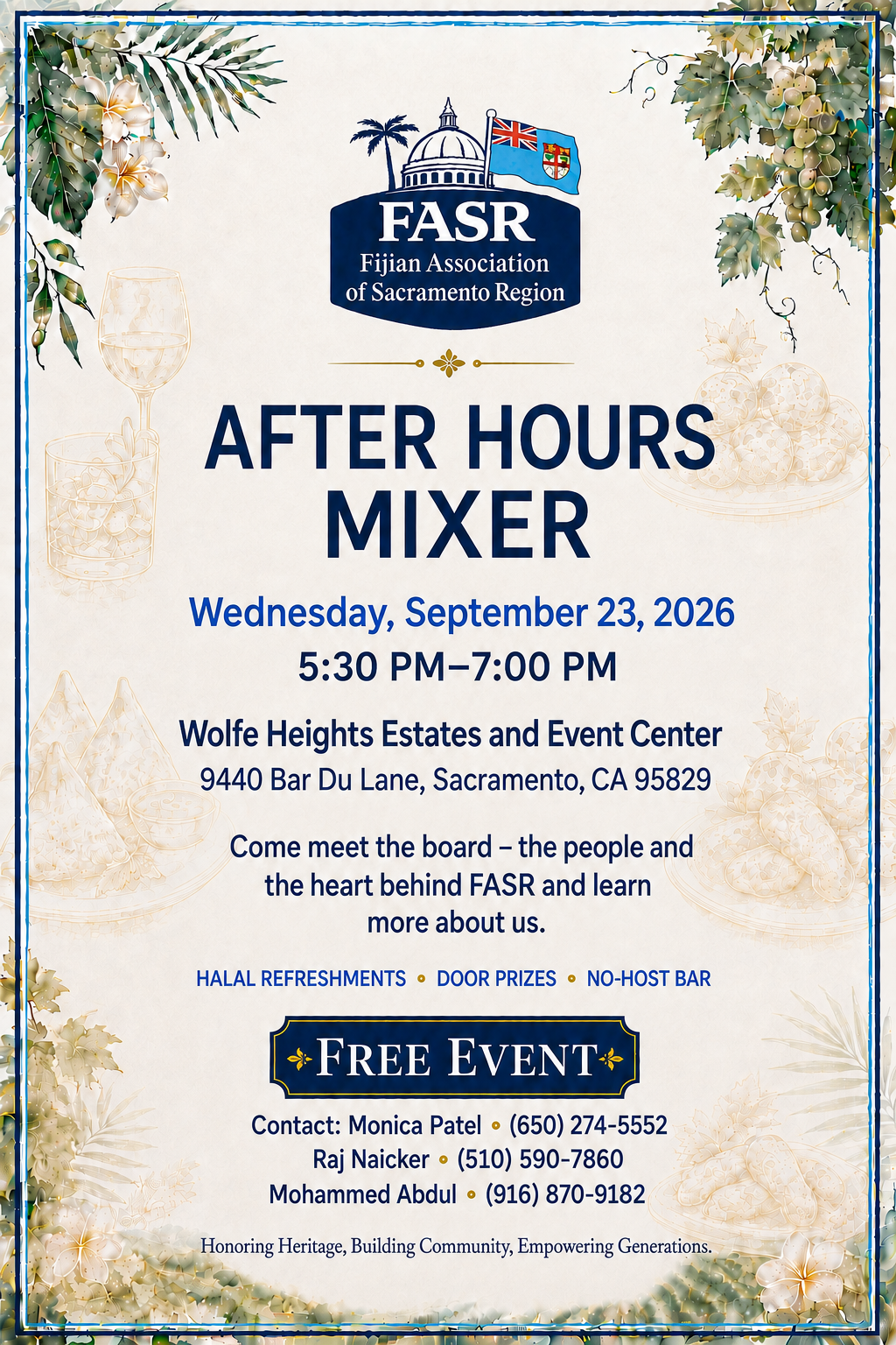 FASR After Hours Mixer on September 23, 2026 at Wolfe Heights Estates and Event Center