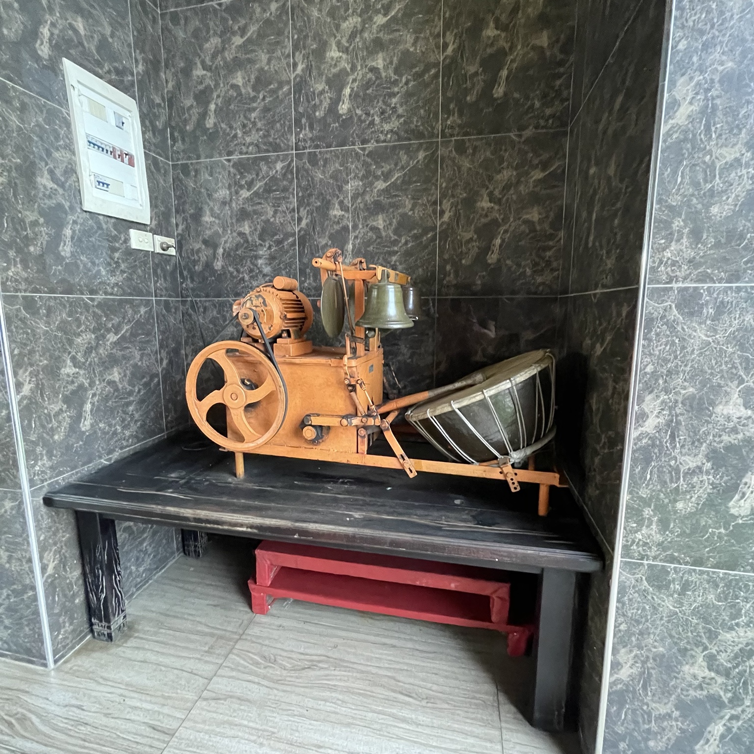 Historic mechanical and musical artifact displayed in Fiji