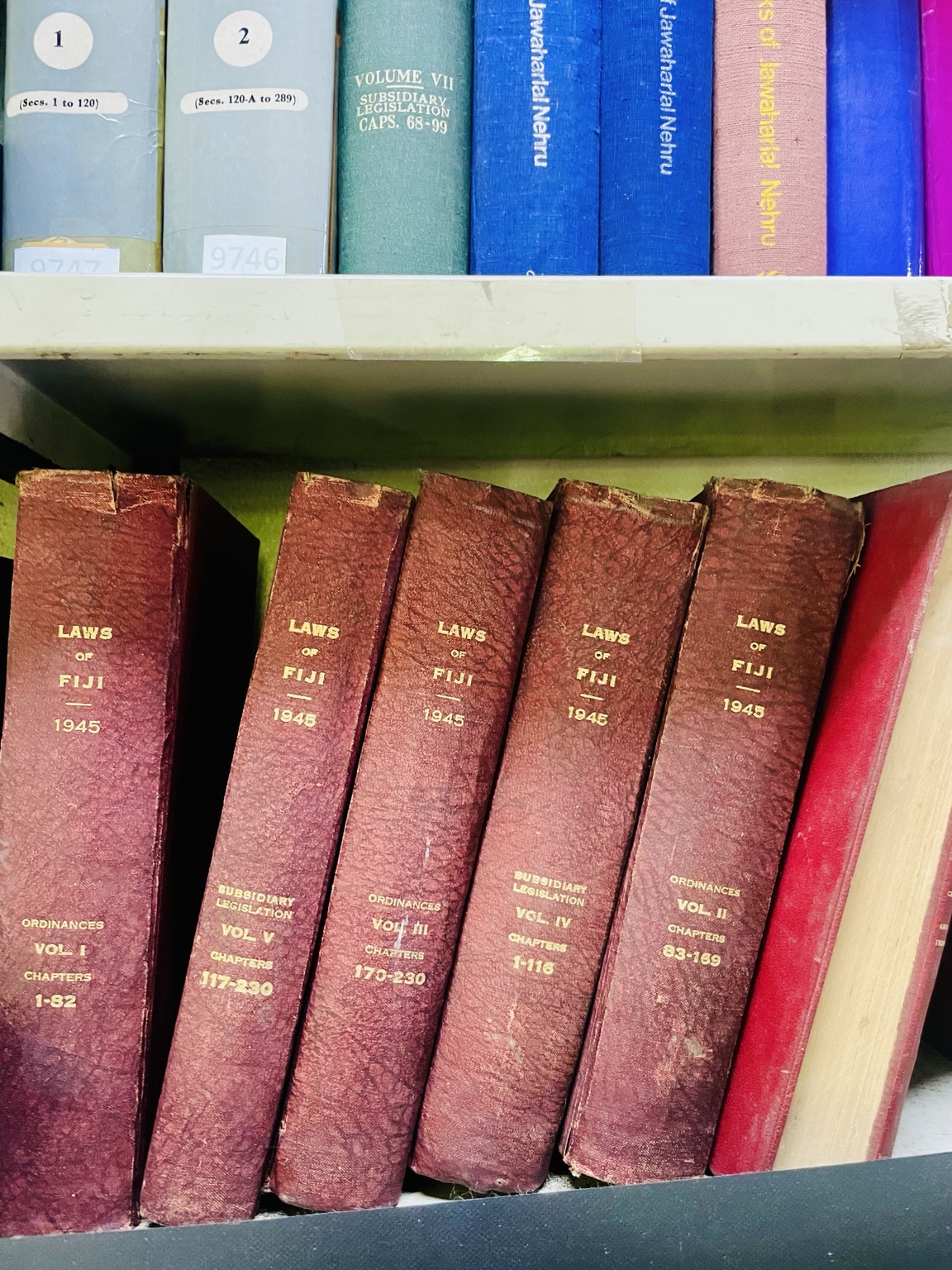 Historic Laws of Fiji volumes from 1945